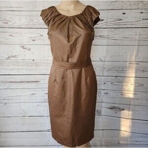 Twelfth Street by Cynthia Vincent Pleated Silk-Lined Sheath Dress - Small